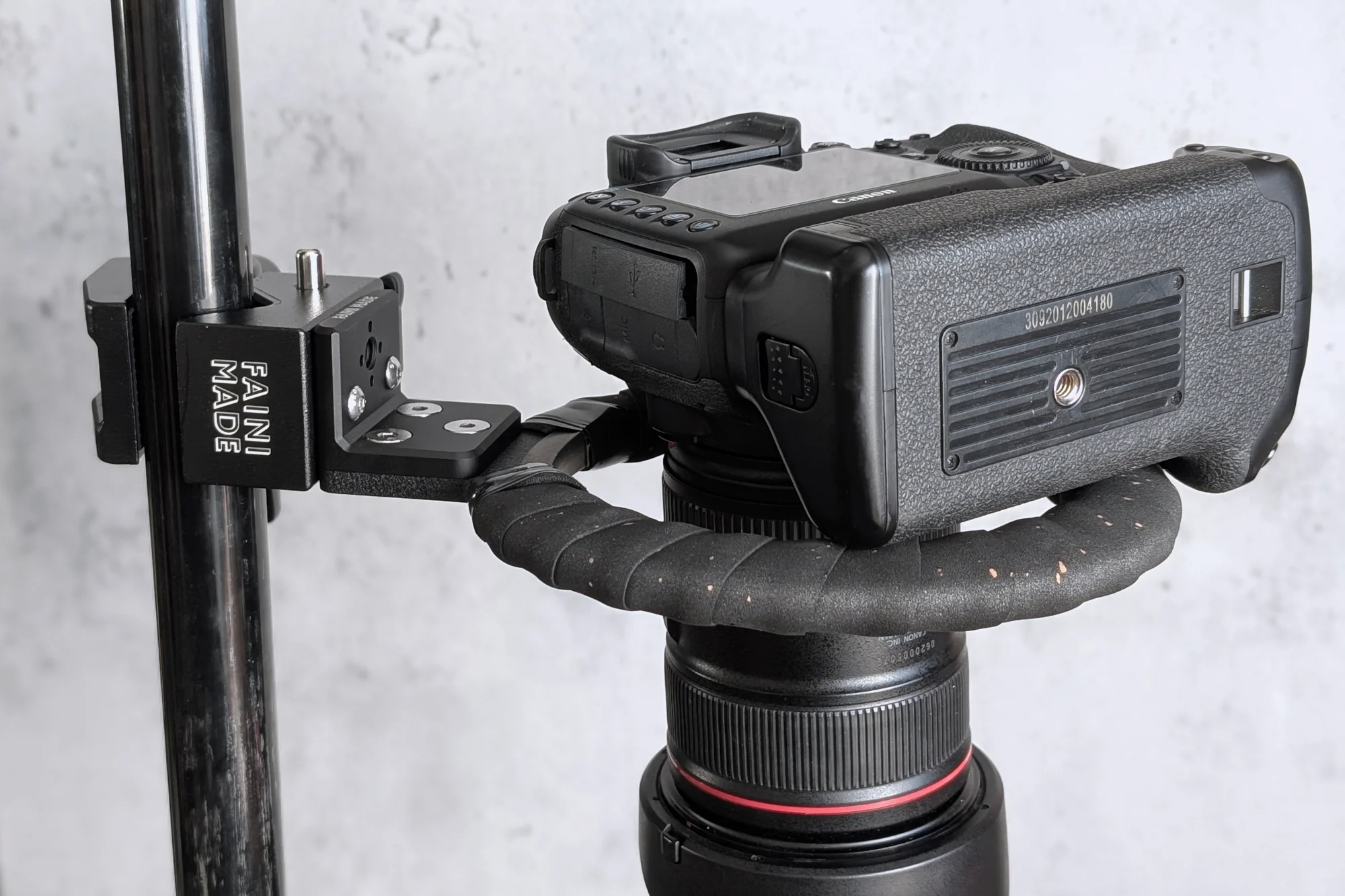 Camera Holster mounted on set, side profile
